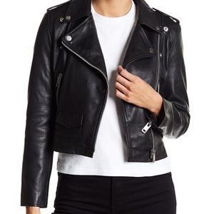 Walter Baker Black leather moto jacket